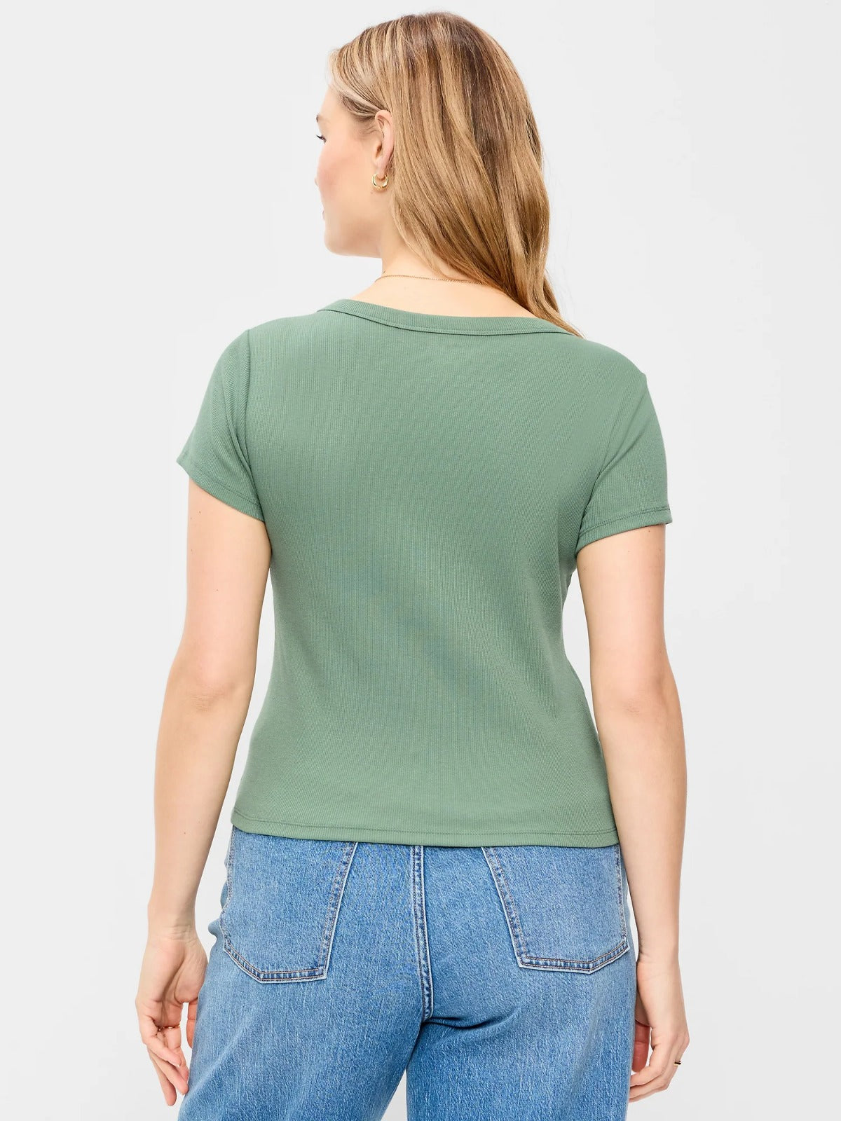 Snug V-Neck Crop T-Shirt