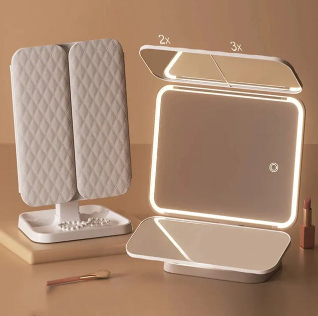 Espejo de Maquillaje LED Plegable G