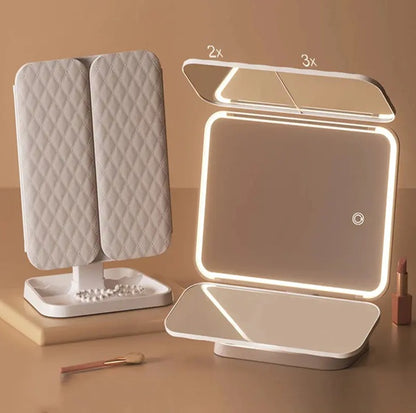 Espejo de Maquillaje LED Plegable G