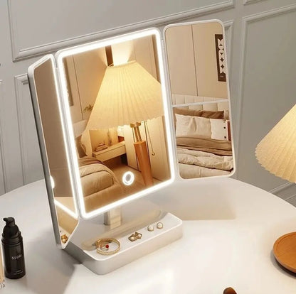 Espejo de Maquillaje LED Plegable G