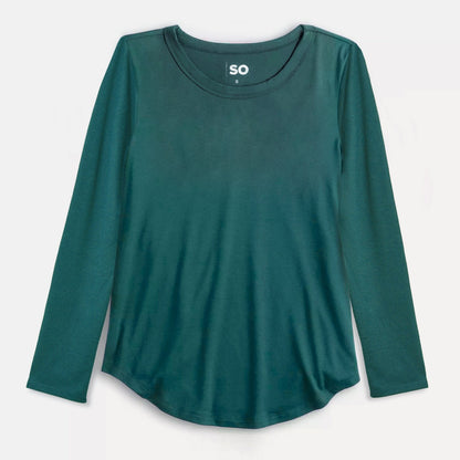 Blusa lady manga larga cuello redondo