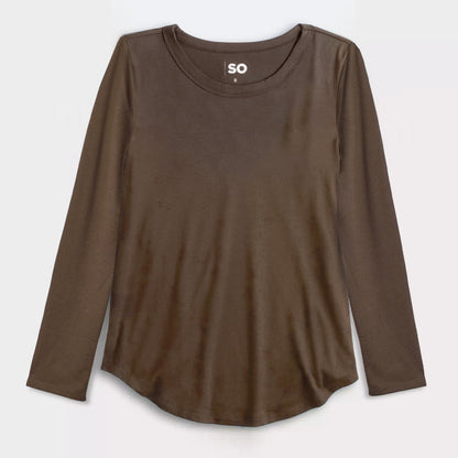 Blusa lady manga larga cuello redondo
