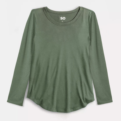 Blusa lady manga larga cuello redondo